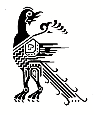 an abstract drawing of a bird