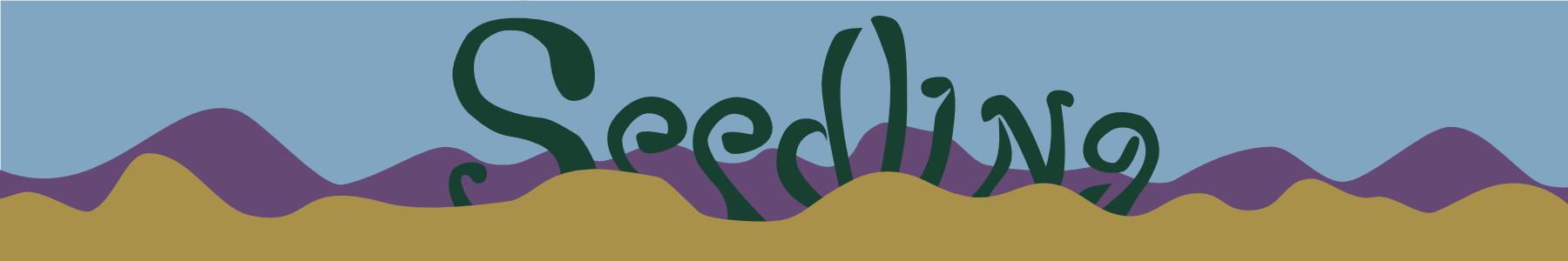 Banner saying 'Seedling' in stylized plants